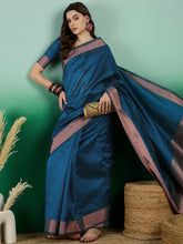 Womens Fashion Ethnic Teal Color Sarees-MLSHWSA1434TEL0ONE
